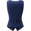 imageFoucome Suit Vest for Women Double Breasted Waistcoat Vest Dressy Lapel Collar Womens Vest TopNavy
