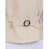 imageFoucome Vest for Women V Neck Button Up Asymmetrical Hem Dressy Casual Suit Vest WaistcoatApricot