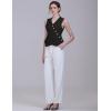 imageFoucome Vest for Women V Neck Button Up Asymmetrical Hem Dressy Casual Suit Vest WaistcoatBlack