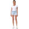 imageFoucome Womens Denim Shorts Summer Casual Low Waisted Frayed Raw Hem Ripped Denim Jean ShortsFrayed Raw Hem 58  White Blue