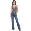 imageFoucome Womens Denim Vest Button Up V Neck Jean Vest Top Cropped Vest TopsGrey
