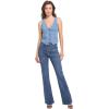 imageFoucome Womens Denim Vest Button Up V Neck Jean Vest Top Cropped Vest TopsLight Blue