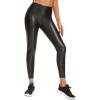 imageFoucome Womens Faux Leather Leggings 4Way Stretch High Waisted Leather PantsBlack