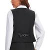 imageFoucome Womens Formal Regular Fitted Business Dress Suits Button Down Vest WaistcoatBlack