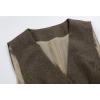 imageFoucome Womens Formal Regular Fitted Business Dress Suits Button Down Vest WaistcoatWoolen Coffee