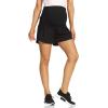 imageFoucome Womens Maternity Workout Shorts Over The Belly QuickDry Athletic Sports Running Shorts37  Black