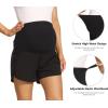 imageFoucome Womens Maternity Workout Shorts Over The Belly QuickDry Athletic Sports Running Shorts37  Black