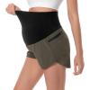 imageFoucome Womens Maternity Workout Shorts Over The Belly QuickDry Athletic Sports Running Shorts40 Army Green  Pockets