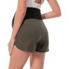 imageFoucome Womens Maternity Workout Shorts Over The Belly QuickDry Athletic Sports Running Shorts40 Army Green  Pockets