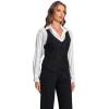 imageFoucome Womens Suit Vest Double Breasted VNeck Fashion Dressy Casual Waistcoat Vest for WomenBlack