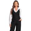 imageFoucome Womens Suit Vest Double Breasted VNeck Fashion Dressy Casual Waistcoat Vest for WomenBlack