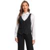 imageFoucome Womens Suit Vest Double Breasted VNeck Fashion Dressy Casual Waistcoat Vest for WomenBlack Stripe