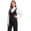 imageFoucome Womens Suit Vest Double Breasted VNeck Fashion Dressy Casual Waistcoat Vest for WomenBlack Stripe