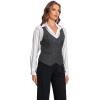 imageFoucome Womens Suit Vest Double Breasted VNeck Fashion Dressy Casual Waistcoat Vest for WomenGrey