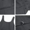 imageFoucome Womens Suit Vest Double Breasted VNeck Fashion Dressy Casual Waistcoat Vest for WomenGrey