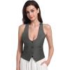 imageFoucome Womens Vest Fashion Casual Suit Vest for Women Versatile Racerback Waistcoat Vest TopsGrey