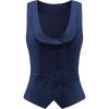 imageFoucome Suit Vest for Women Double Breasted Waistcoat Vest Dressy Lapel Collar Womens Vest TopNavy