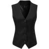 imageFoucome Womens Formal Regular Fitted Business Dress Suits Button Down Vest WaistcoatBlack