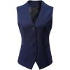 imageFoucome Womens Formal Regular Fitted Business Dress Suits Button Down Vest WaistcoatNavy Blue