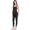 imageFoucome Maternity Jumpsuit Sleeveless Tank Top Leggings Romper Pregnancy Shapewear Square Neck One Piece BodysuitBlack