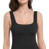 imageFoucome Maternity Jumpsuit Sleeveless Tank Top Leggings Romper Pregnancy Shapewear Square Neck One Piece BodysuitBlack