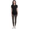 imageFoucome Maternity Shirts Crew Neck Short Sleeve Workout Tops Athletic Yoga Top Side Ruched Pregnancy T ShirtsBlack