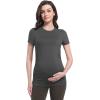 imageFoucome Maternity Shirts Crew Neck Short Sleeve Workout Tops Athletic Yoga Top Side Ruched Pregnancy T ShirtsGrey