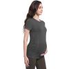 imageFoucome Maternity Shirts Crew Neck Short Sleeve Workout Tops Athletic Yoga Top Side Ruched Pregnancy T ShirtsGrey