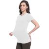 imageFoucome Maternity Shirts Crew Neck Short Sleeve Workout Tops Athletic Yoga Top Side Ruched Pregnancy T ShirtsWhite