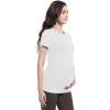 imageFoucome Maternity Shirts Crew Neck Short Sleeve Workout Tops Athletic Yoga Top Side Ruched Pregnancy T ShirtsWhite