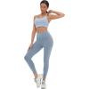 imageFoucome Nursing Bras for Breastfeeding Wirefree Racerback Maternity Sports BraLight Blue