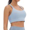 imageFoucome Nursing Bras for Breastfeeding Wirefree Racerback Maternity Sports BraLight Blue