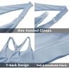 imageFoucome Nursing Bras for Breastfeeding Wirefree Racerback Maternity Sports BraLight Blue