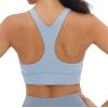 imageFoucome Nursing Bras for Breastfeeding Wirefree Racerback Maternity Sports BraLight Blue