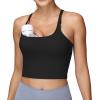 imageFoucome Nursing Tank Tops for Breastfeeding YBack Racerback Longline Maternity Sports Bra Workout Crop TopBlack