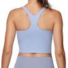 imageFoucome Nursing Tank Tops for Breastfeeding YBack Racerback Longline Maternity Sports Bra Workout Crop TopLight Blue