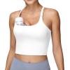 imageFoucome Nursing Tank Tops for Breastfeeding YBack Racerback Longline Maternity Sports Bra Workout Crop TopWhite