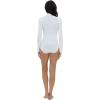 imageFoucome Womens Maternity Bodysuit Mock Turtle Neck Long Sleeve Tops Jumpsuit Pregnancy Stretchy Basic Body Suit ShirtWhite
