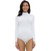 imageFoucome Womens Maternity Bodysuit Mock Turtle Neck Long Sleeve Tops Jumpsuit Pregnancy Stretchy Basic Body Suit ShirtWhite