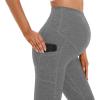 imageFoucome Womens Maternity Leggings with Pockets Over The Belly Pregnancy Workout Leggings Stretch Soft Athletic Yoga Pants