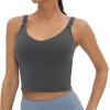 imageFoucome Womens Nursing Bras for Breastfeeding Maternity Tank Tops Crop Top with Built in Bra Longline Workout Sports BraGrey