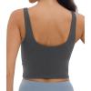 imageFoucome Womens Nursing Bras for Breastfeeding Maternity Tank Tops Crop Top with Built in Bra Longline Workout Sports BraGrey