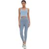 imageFoucome Womens Nursing Bras for Breastfeeding Maternity Tank Tops Crop Top with Built in Bra Longline Workout Sports BraLight Blue