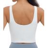 imageFoucome Womens Nursing Bras for Breastfeeding Maternity Tank Tops Crop Top with Built in Bra Longline Workout Sports BraWhite