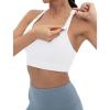 imageFoucome Nursing Bras for Breastfeeding Wirefree Racerback Maternity Sports BraWhite