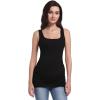 imageFoucome Maternity Tank Top Sleeveless Square Neck Trendy Casual Basic Tops Pregnancy Athletic Yoga Shirts CamisoleBlack