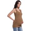 imageFoucome Maternity Tank Top Sleeveless Square Neck Trendy Casual Basic Tops Pregnancy Athletic Yoga Shirts CamisoleBrown