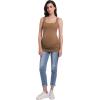 imageFoucome Maternity Tank Top Sleeveless Square Neck Trendy Casual Basic Tops Pregnancy Athletic Yoga Shirts CamisoleBrown