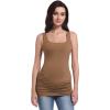 imageFoucome Maternity Tank Top Sleeveless Square Neck Trendy Casual Basic Tops Pregnancy Athletic Yoga Shirts CamisoleBrown