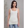 imageFoucome Maternity Tank Top Sleeveless Square Neck Trendy Casual Basic Tops Pregnancy Athletic Yoga Shirts CamisoleWhite